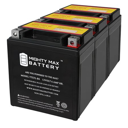 YTX7L-BS 12v 6Ah Battery for Yamaha 225 XT225 Serow 1992-2000 - 3PK -  MIGHTY MAX BATTERY, MAX3507355